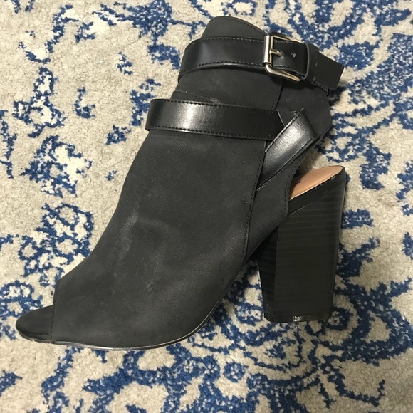 Peep Toe Black Booties - Picture 4 of 8